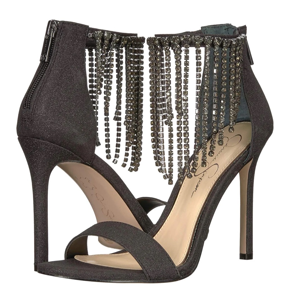 Jessica Simpson rhinestone fringe heels